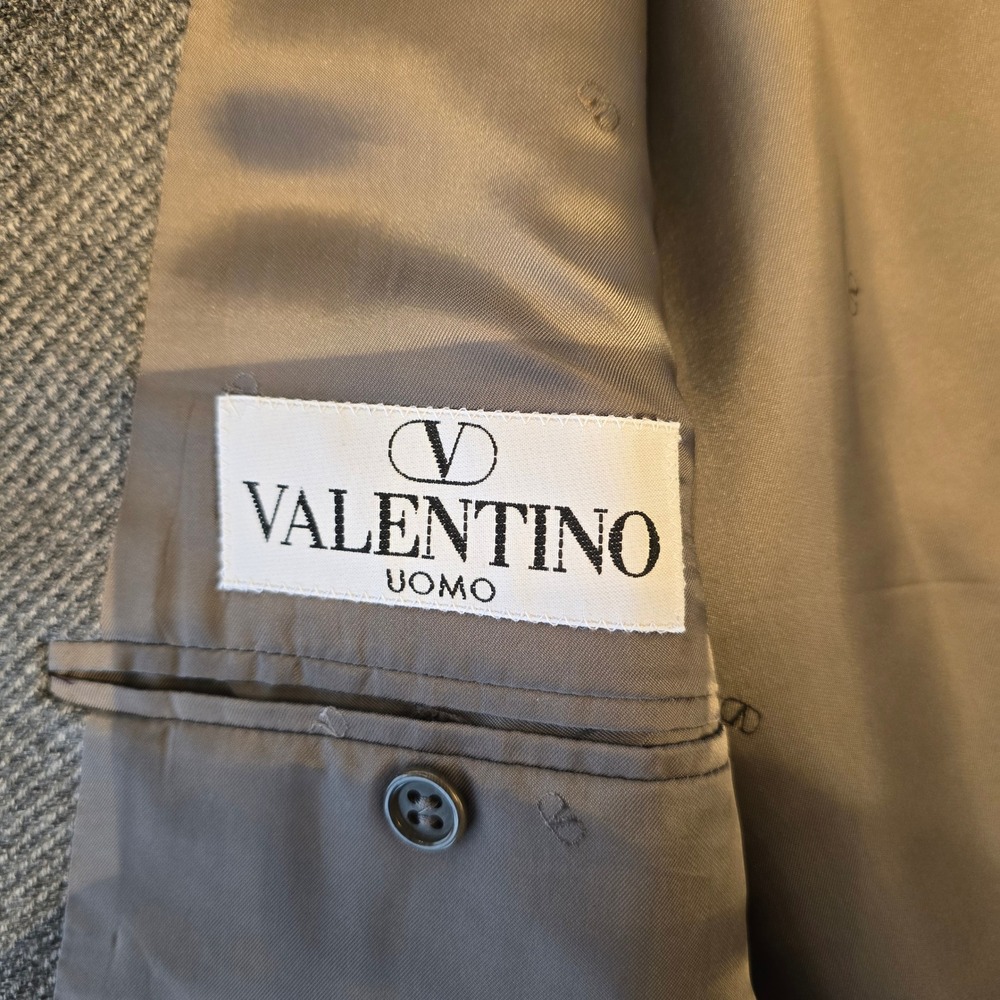 Valentino Uomo Grey Virgin Wool Blazer Sport Coat Mens 54R Vintage Italy - Picture 3 of 6